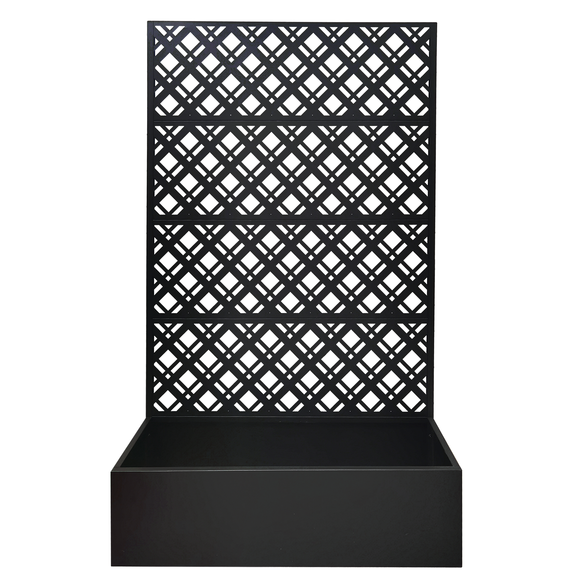 Metal Planter Raised Garden Bed with Trellis 70.9in H x 43.3in W x 15.8in D - Garden Box for Climbing Plants Flowers Vegetable with Drainage Holes, Rhombus Black image 8
