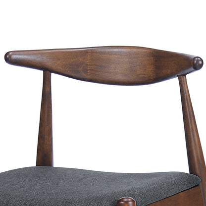 [Video] 5-Piece Dining Set 1 Table 4 Chairs, Rubberwood Frame, Faux Wood Tabletop, Retro - Elegant for Kitchen & Family Dining, Walnut+Charcoal (same sku: N759S002001F) image 12