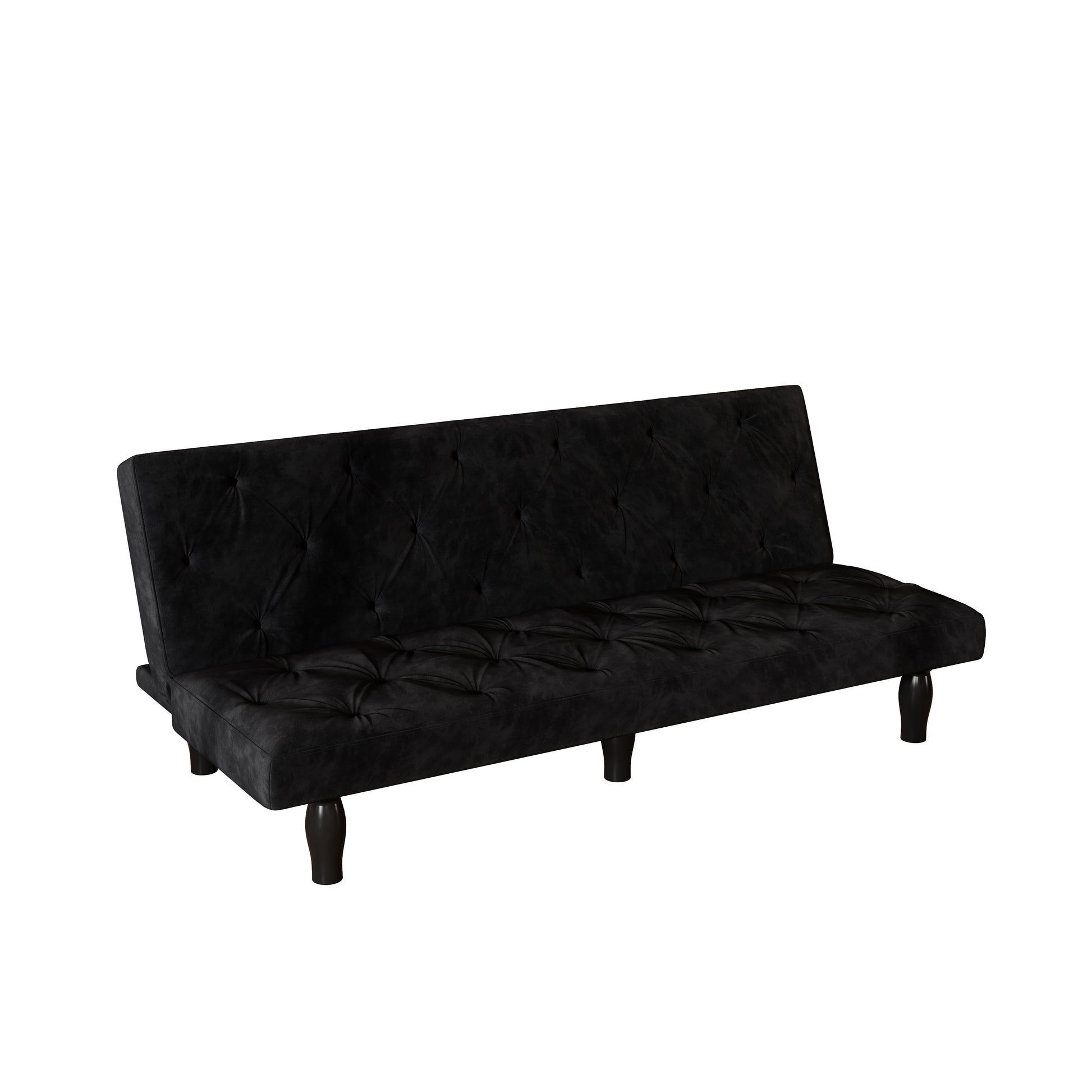 Sofa-to-Bed Evolution: 66" Black Velvet Sofa Bed Transforms Seamlessly, Ideal for Family Living Rooms, Apartments, and Bedrooms image 9