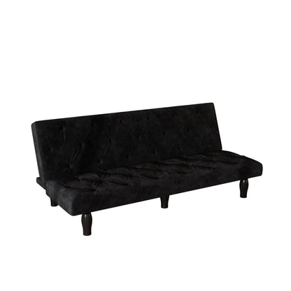 Sofa-to-Bed Evolution: 66" Black Velvet Sofa Bed Transforms Seamlessly, Ideal for Family Living Rooms, Apartments, and Bedrooms image 9