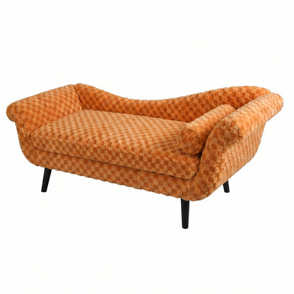 Classic diamond pattern fabric paired with elegant scroll arms, delivering great comfort and timeless style. image 7