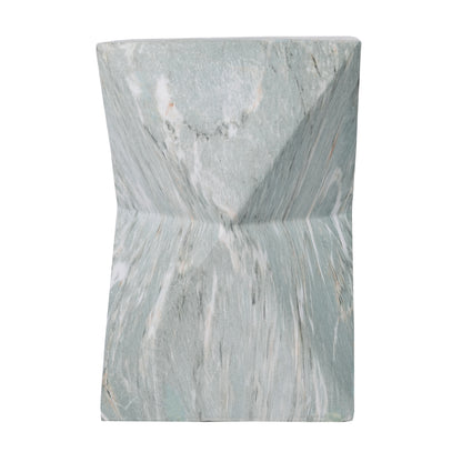 18.5"H Modern Geometric MGO Side Table, Hourglass Accent Table with Faux Marble Finish - Weather Resistant End Table for Indoor and Outdoor Use, Living Room, Bedroom & Patio, Green Marble image 12