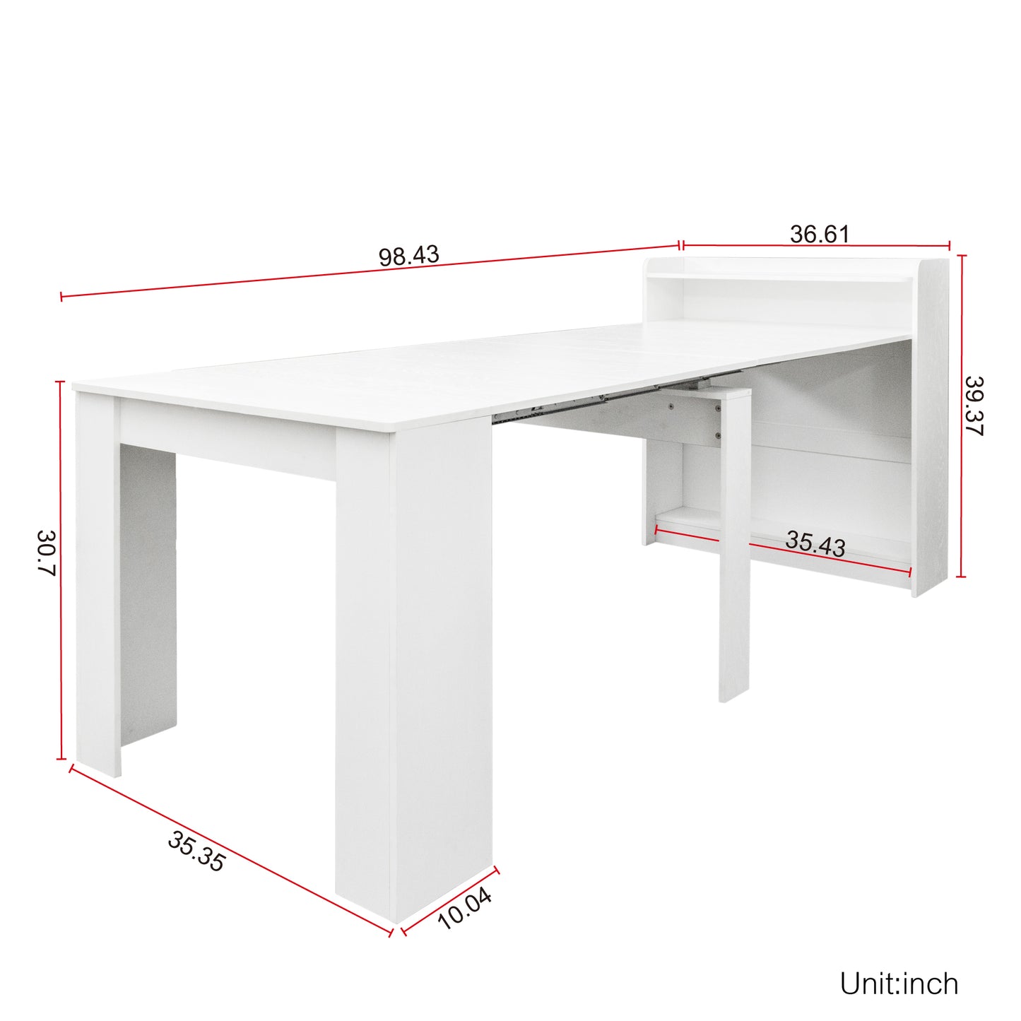 Modern Extendable Dining Table with Storage image 5