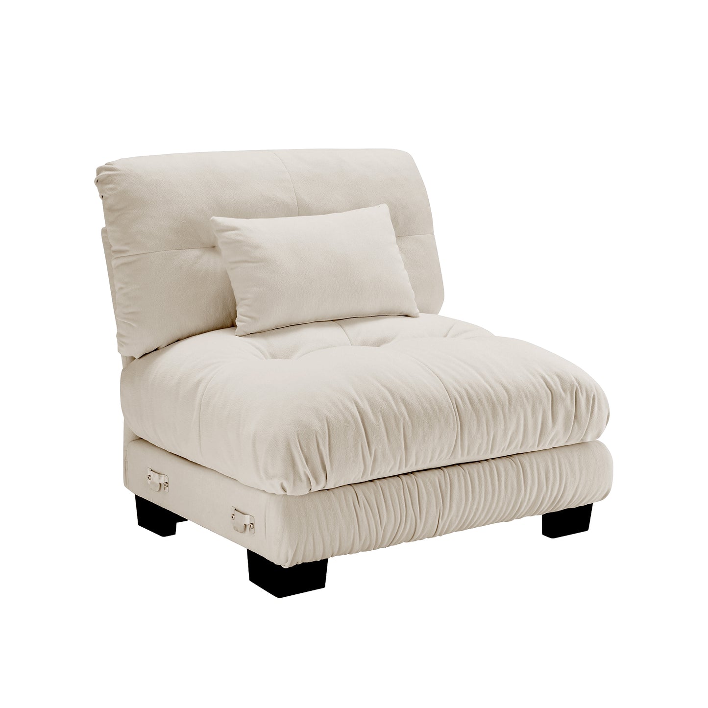 Pariss Armless Sofa W/1 pillow - Light Coffee image 2