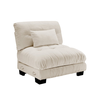 Pariss Armless Sofa W/1 pillow - Light Coffee image 2