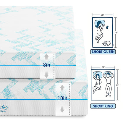 10-inch RV Latex Memory Foam Mattress, short queen size, large format, free of glass fibers, medium hardness texture, breathable memory foam. image 6