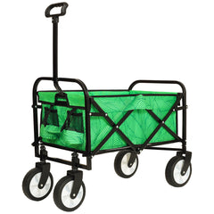 Minimeetall Colorful Collapsible Foldable Wagon Cart with strapping system, Beach Wagon ,Utility Wagon Grocery Cart Camping Shopping Sports Gardeing Fishing Supports 225lbs,flower blue light