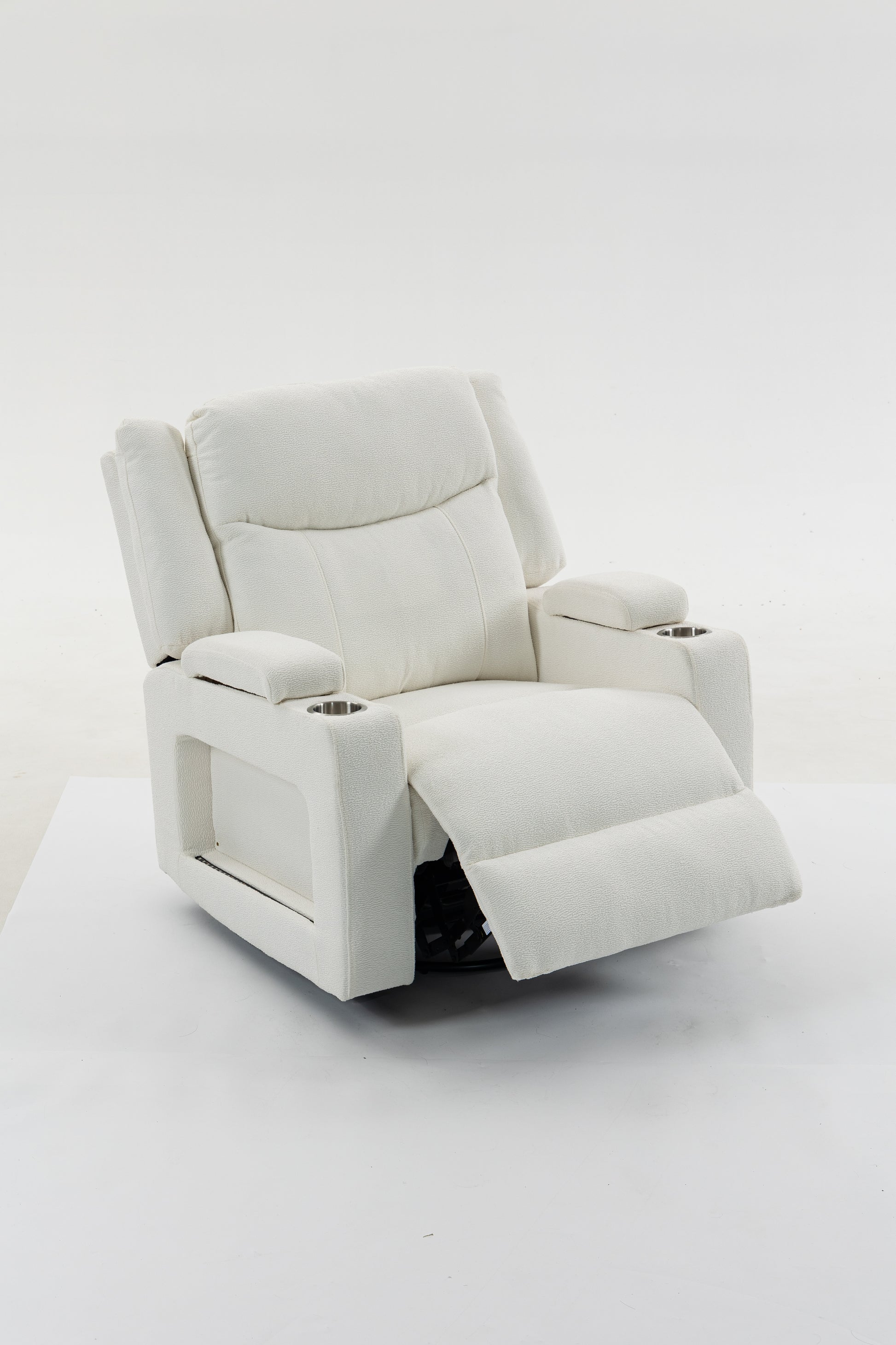 Extra Wide Power Recliner Chair 270° Swivel with Heat Massage - USB & Type C Charging Port - Velvet Swivel Reclining Chair for Living Room Bedroom Office image 1
