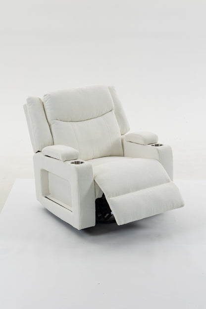 Extra Wide Power Recliner Chair 270° Swivel with Heat Massage - USB & Type C Charging Port - Velvet Swivel Reclining Chair for Living Room Bedroom Office image 1