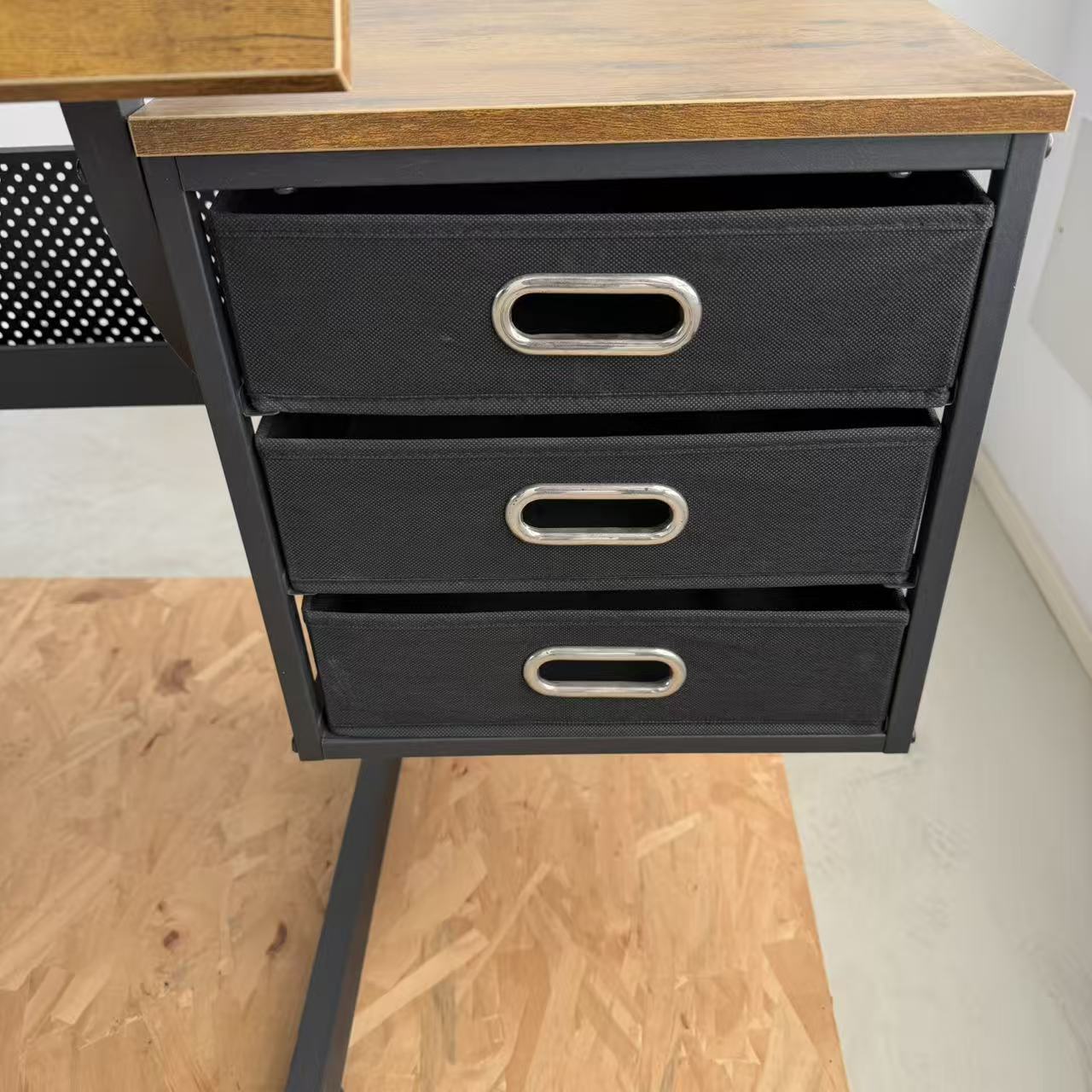 Black drafting drawing table with stool and 3 drawers image 8