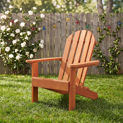 Wooden Kid's Adirondack Chair for Indoor and Outdoor, Natural Cedar Patio Lounge Chiar for Kids image 6