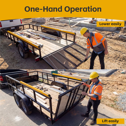 Tailgate Utility Trailer Gate Liftgate Ramp Lift 2 Sided Lift Assist System Fit for Open Utility Trailers Tailgate and Ramp New Upgrades, Yellow image 5