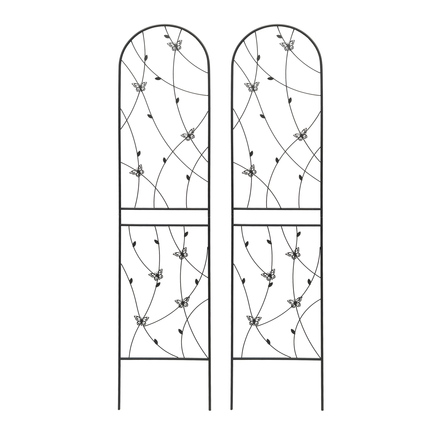 2 Pack Metal Garden Trellis 86.7" x 19.7" Rustproof Trellis for Climbing Plants Outdoor Flower Support Butterfly Deco Black image 10