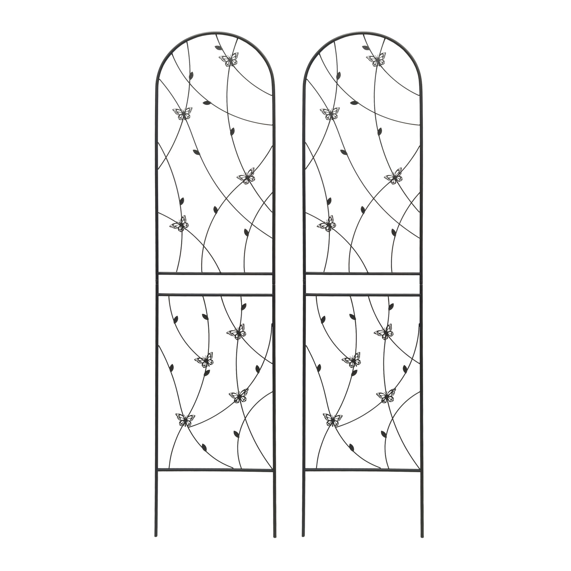 4 Pack Metal Garden Trellis 86.7" x 19.7" Rustproof Trellis for Climbing Plants Outdoor Flower Support Butterfly Deco Black image 11