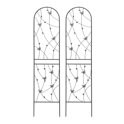 4 Pack Metal Garden Trellis 86.7" x 19.7" Rustproof Trellis for Climbing Plants Outdoor Flower Support Butterfly Deco Black image 11