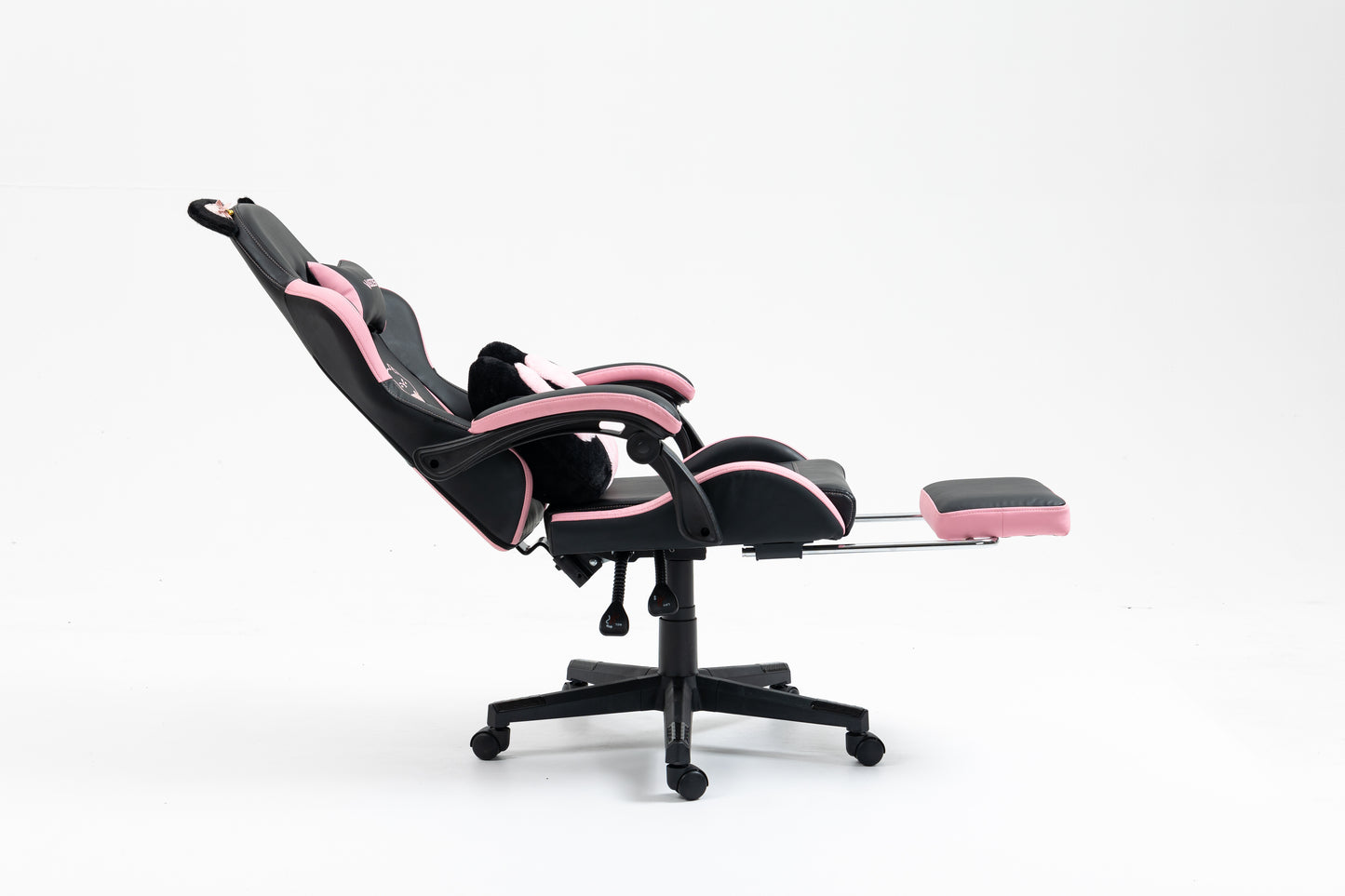 Cute Cat Gaming Chair with Paw Lumbar Cushion, PC Video Gamer Chair for Girl Teen Woman (Black) image 10