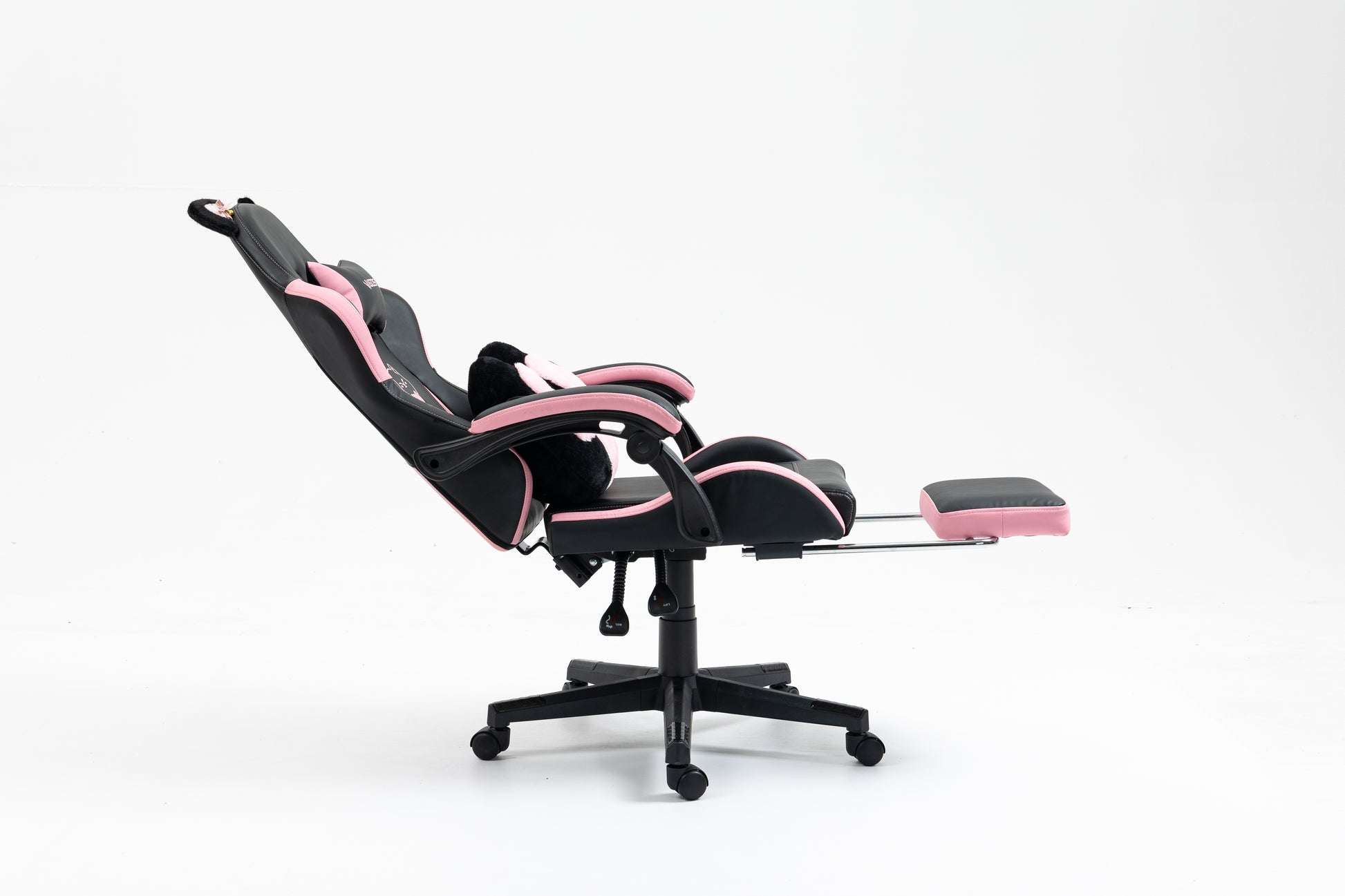 Cute Cat Gaming Chair with Paw Lumbar Cushion, PC Video Gamer Chair for Girl Teen Woman (Black) image 10