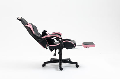 Cute Cat Gaming Chair with Paw Lumbar Cushion, PC Video Gamer Chair for Girl Teen Woman (Black) image 10