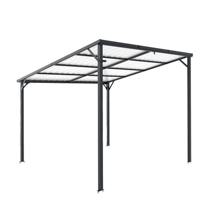 Outdoor Pergola, 10' x 10' Outdoor Hardtop Gazebo Pergola for Yard, Large 10x10 Galvanized Steel Lean to Wall-Mounted carport image 9