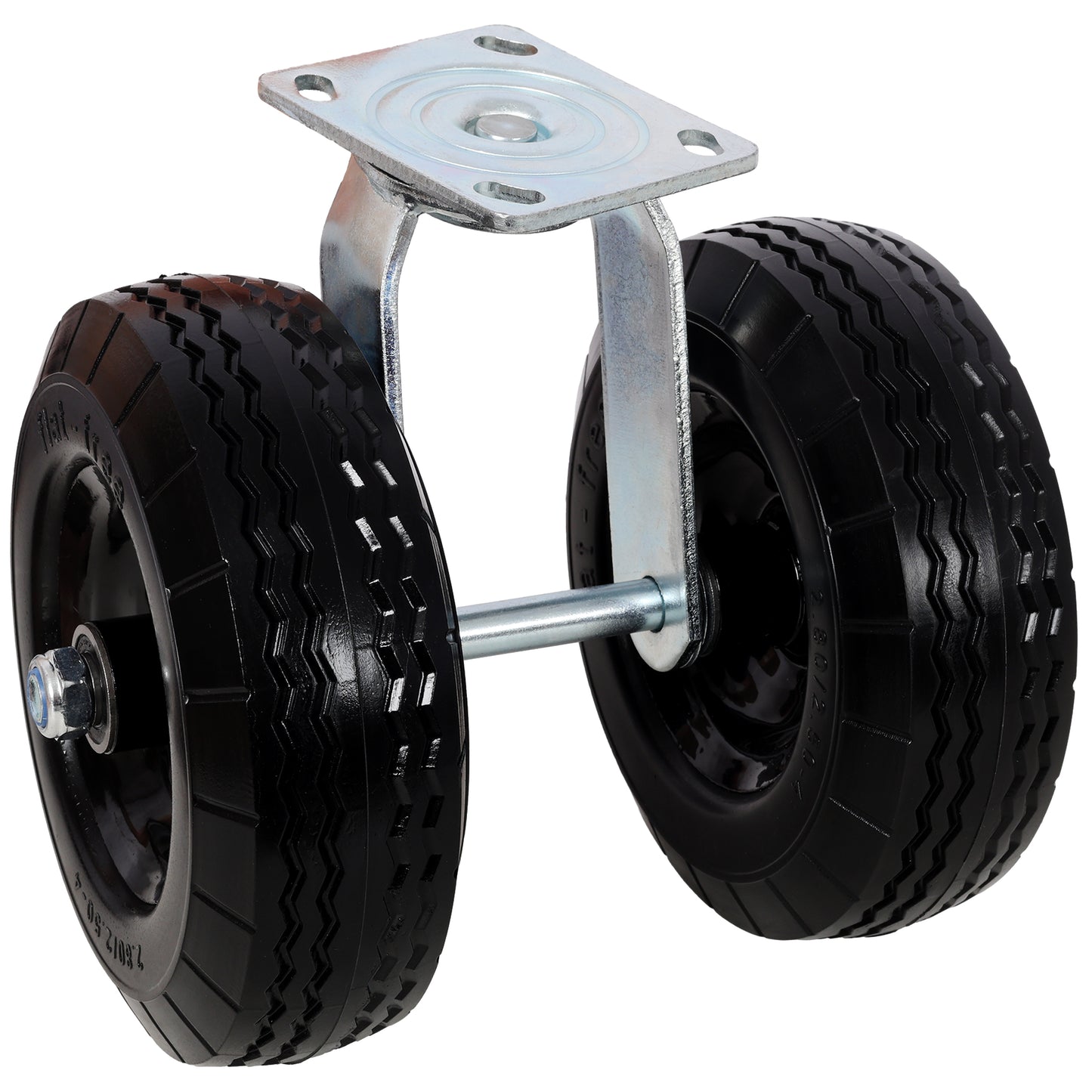 8 in Dual Flat Free Wheels Swivel Caster, 660LBS LOAD CAPACITY BLACK COLOR image 1