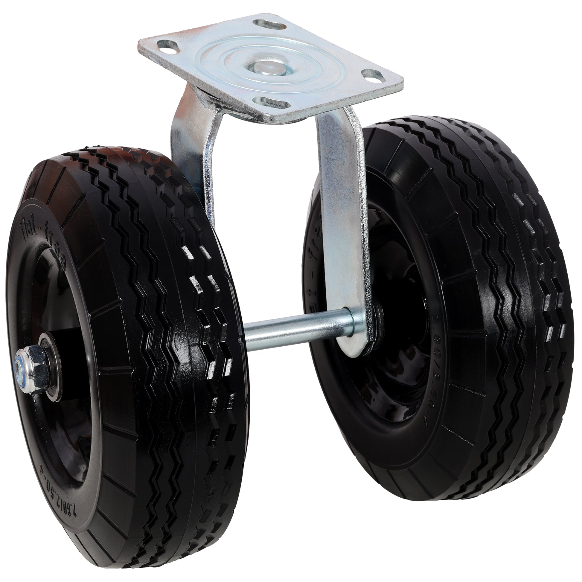8 in Dual Flat Free Wheels Swivel Caster, 660LBS LOAD CAPACITY BLACK COLOR image 1