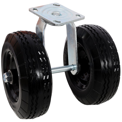 8 in Dual Flat Free Wheels Swivel Caster, 660LBS LOAD CAPACITY BLACK COLOR image 1