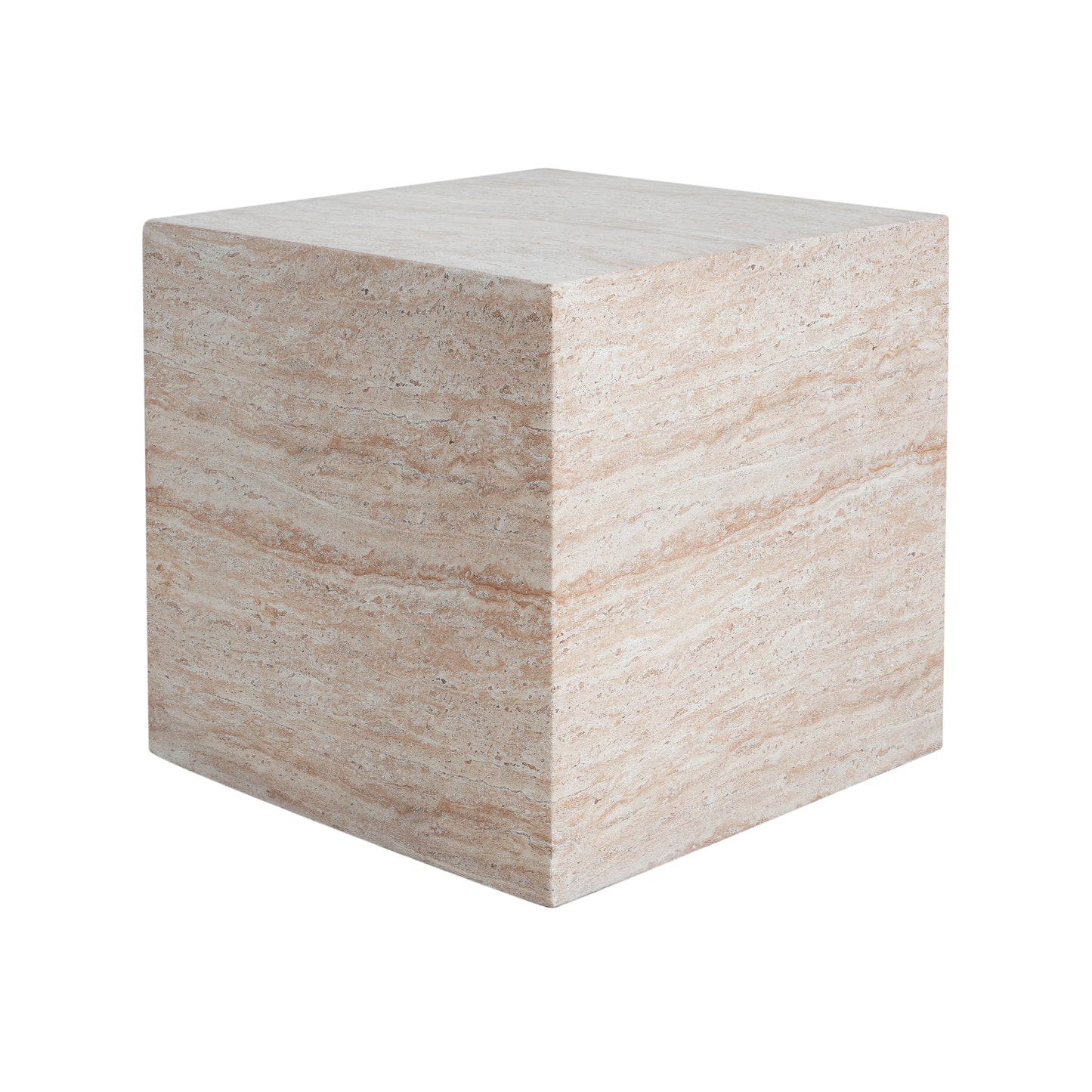 Outdoor/Indoor Square Travertine Lightweight Concrete Side Table image 9