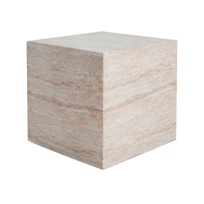 Outdoor/Indoor Square Travertine Lightweight Concrete Side Table image 9