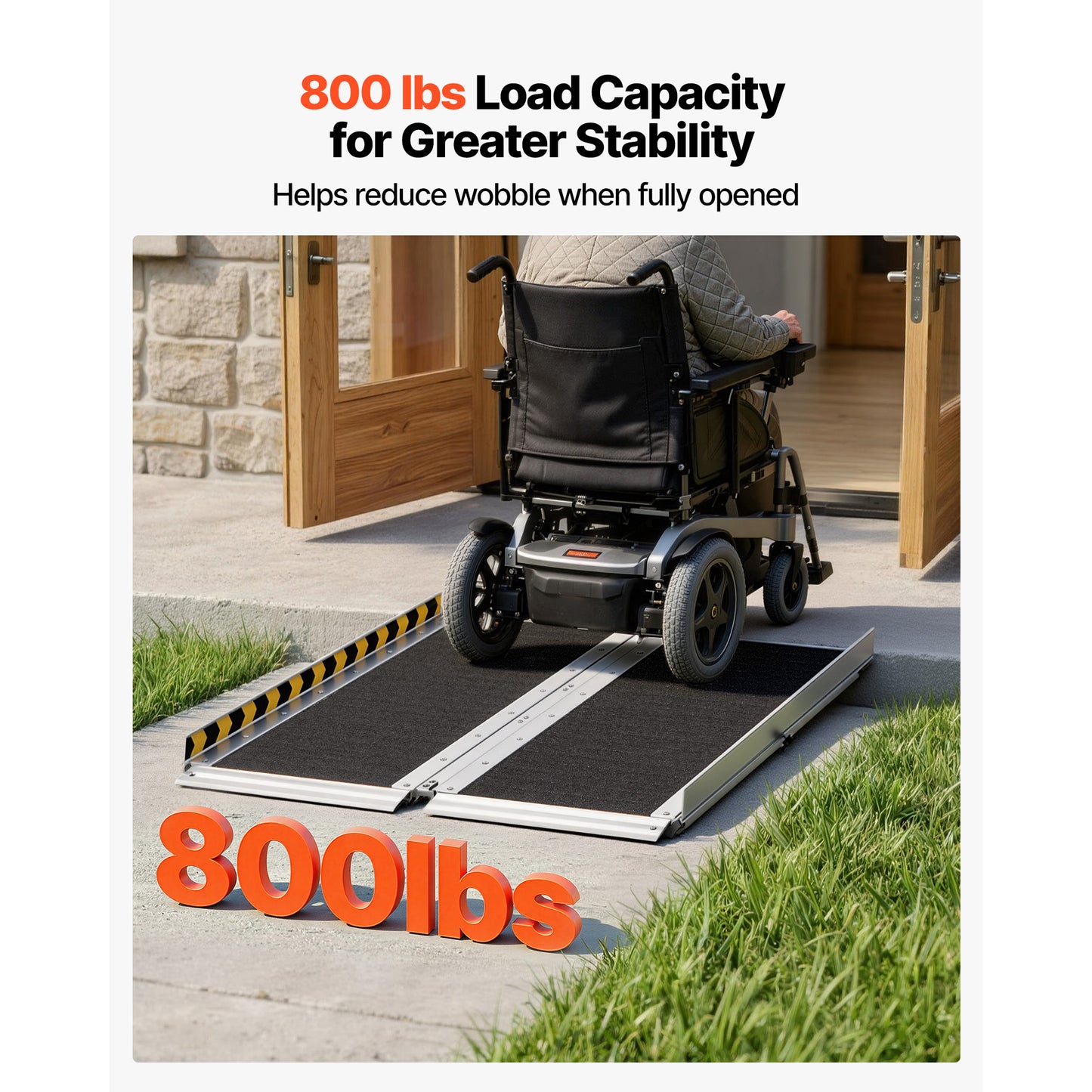 Portable Wheelchair Ramp, 3FT, Non-Slip Aluminum Folding Handicap Ramp for Wheelchair, 800 lbs Capacity, Door Threshold Ramps for Home Steps, Stairs, Entry, Threshold, Doorways, Scooter, Curbs image 6