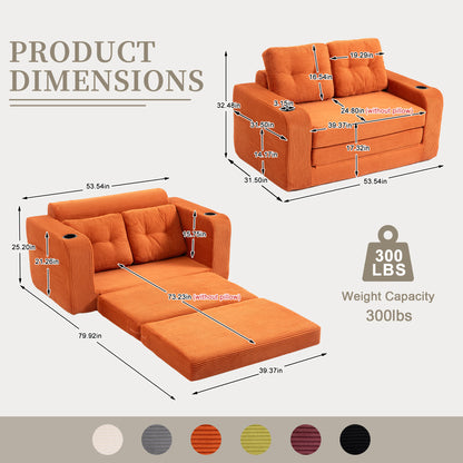 Convertible Sofa Bed,Expandable double Sofa Bed, 2 in 1 Convertible Sofa Bed, Fold Out Floor Couch with Pillows for Living Room Bedroom Lounge image 5