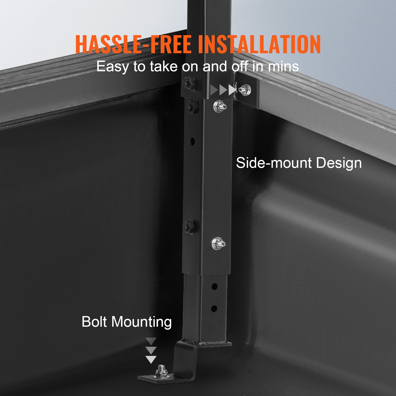 Truck Rack, 19-34inch Extendable Truck Ladder Rack, 38.6"-43.6" Adjustable Height, 250 lbs Capacity Steel Ladder Rack for Truck, Heavy Duty Truck Bed Rack for Kayak, Surfboard, Lumber, Ladder image 8