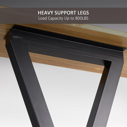 Metal Table Legs 28''x 24'' Heavy-Duty Desk Legs Industrial Furniture Legs for Dinning Table, Computer Table, Office Table (2Pcs)-Black image 9