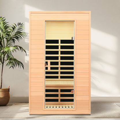 Hemlock Two-person far infrared roof embedded indoor sauna room image 1