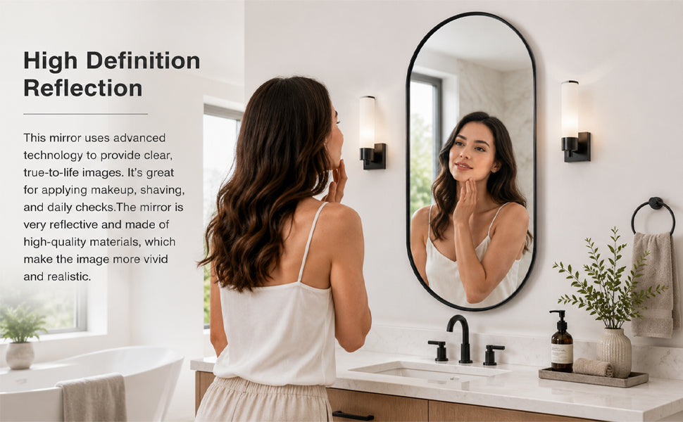 BLACK PVC frame mirror 16X36 INCH image 5