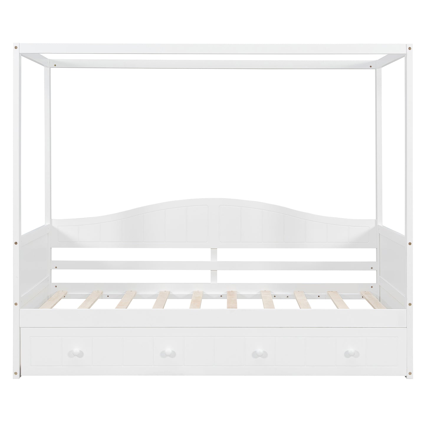 Twin Size Canopy Day Bed with twin size Trundle, White(Old SKU:N708P373423K) image 7