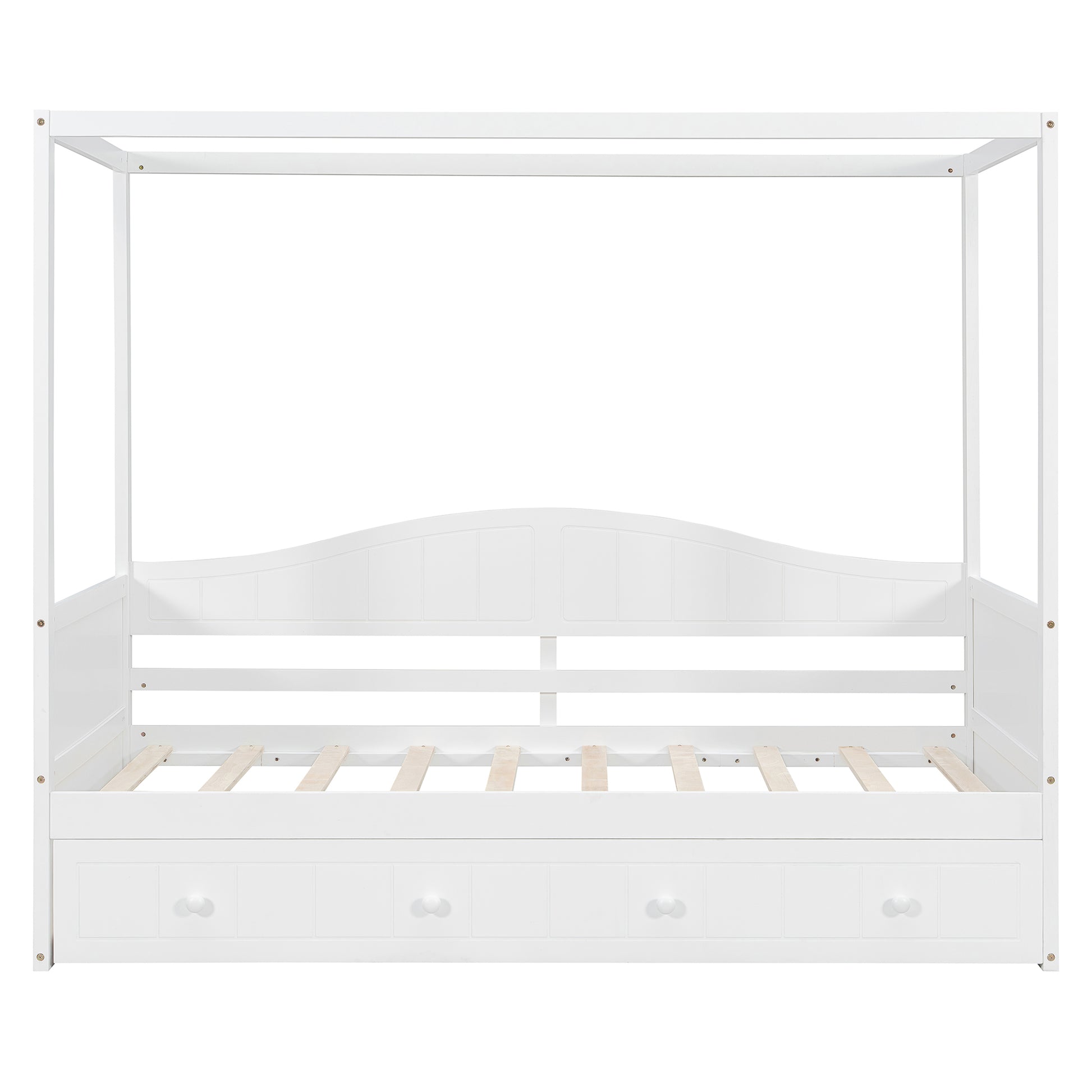 Twin Size Canopy Day Bed with twin size Trundle, White(Old SKU:N708P373423K) image 7
