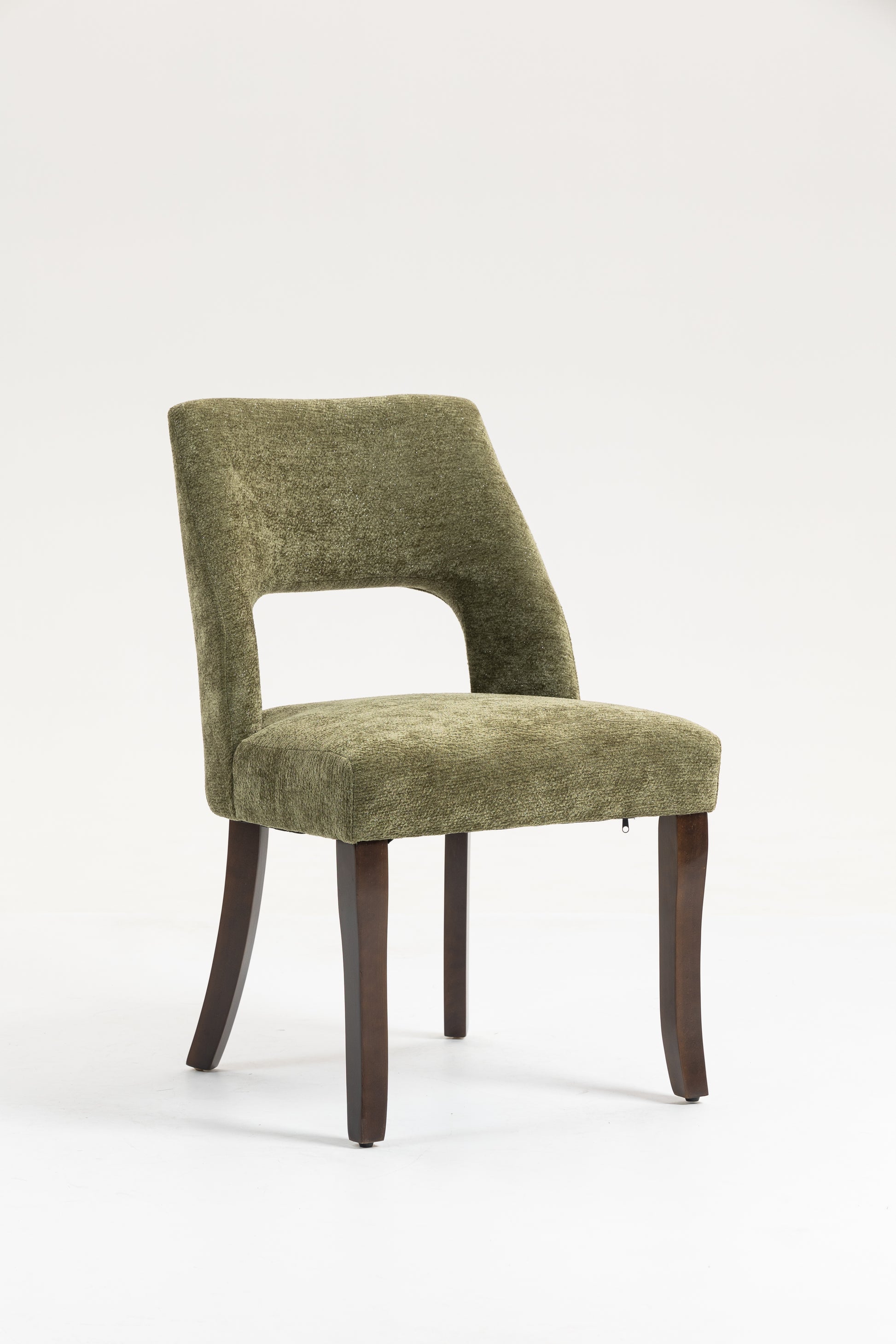 Dining Chair Set of 2,Upholstered Chenille Fabric Dining Chair Curved Solid Wood Legs, Elegant Tufted Club Dining Room Kitchen Room Dining Chair,Green image 9