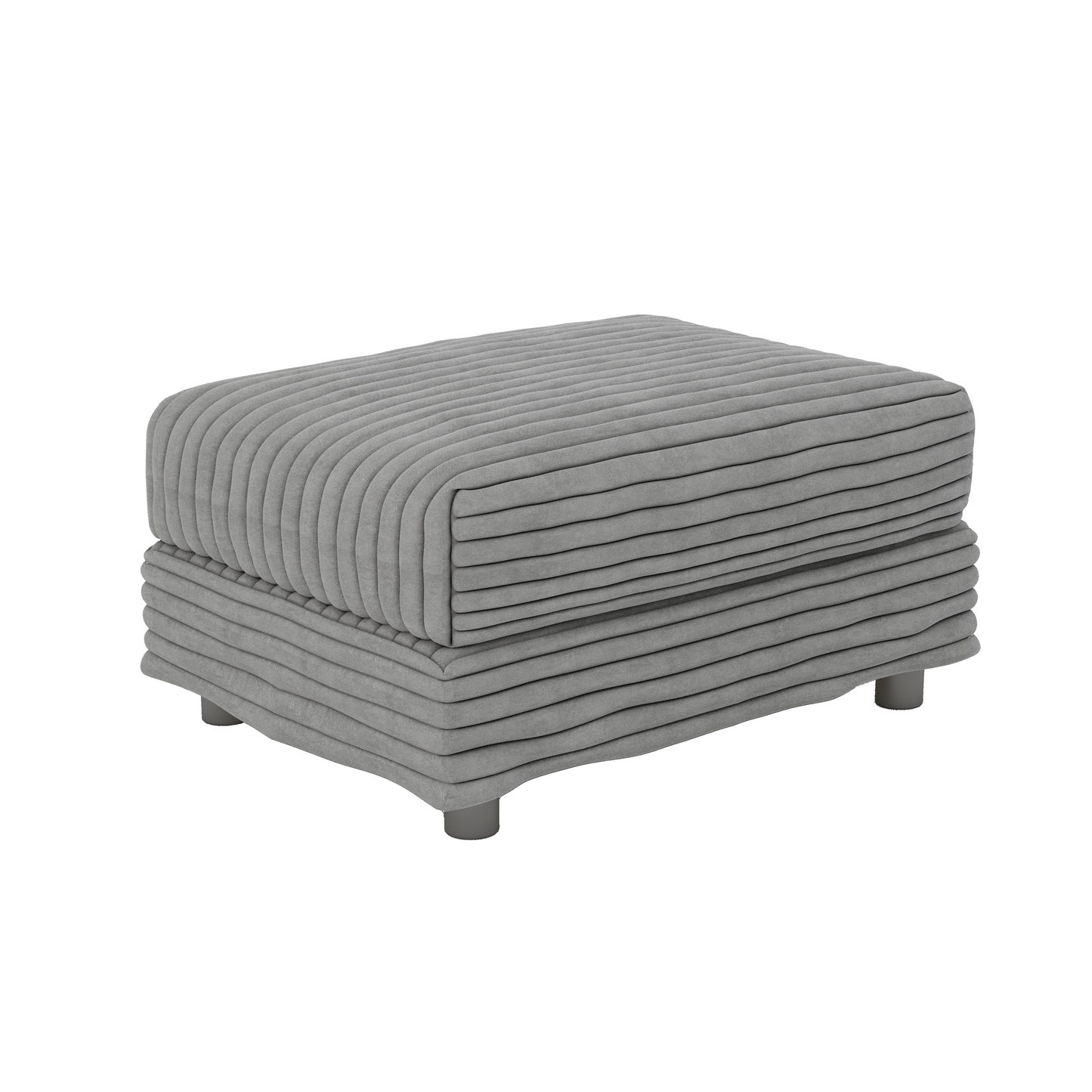 Plush Corduroy Ottoman to Combine with 2 Seater Sofa, 3 Seater Sofa and 4 Seater Sofa, Suitable for Living Rooms, Apartments, Offices, Grey(Old SKU:W1885P336067) image 1