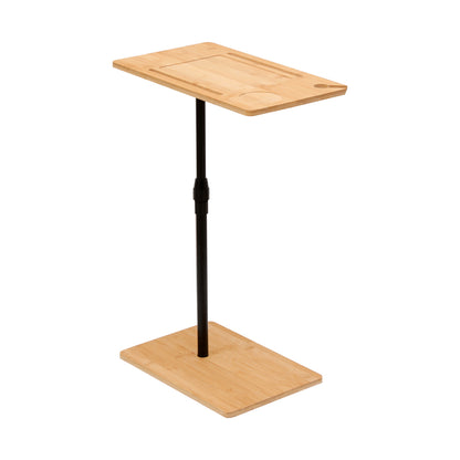 Bamboo Couch Tray Table Height Adjustable C-Shaped End Table with Slots 2 Tier Sofa Side Table for Living Room & Bedroom (Rectangle + Rectangle) image 10