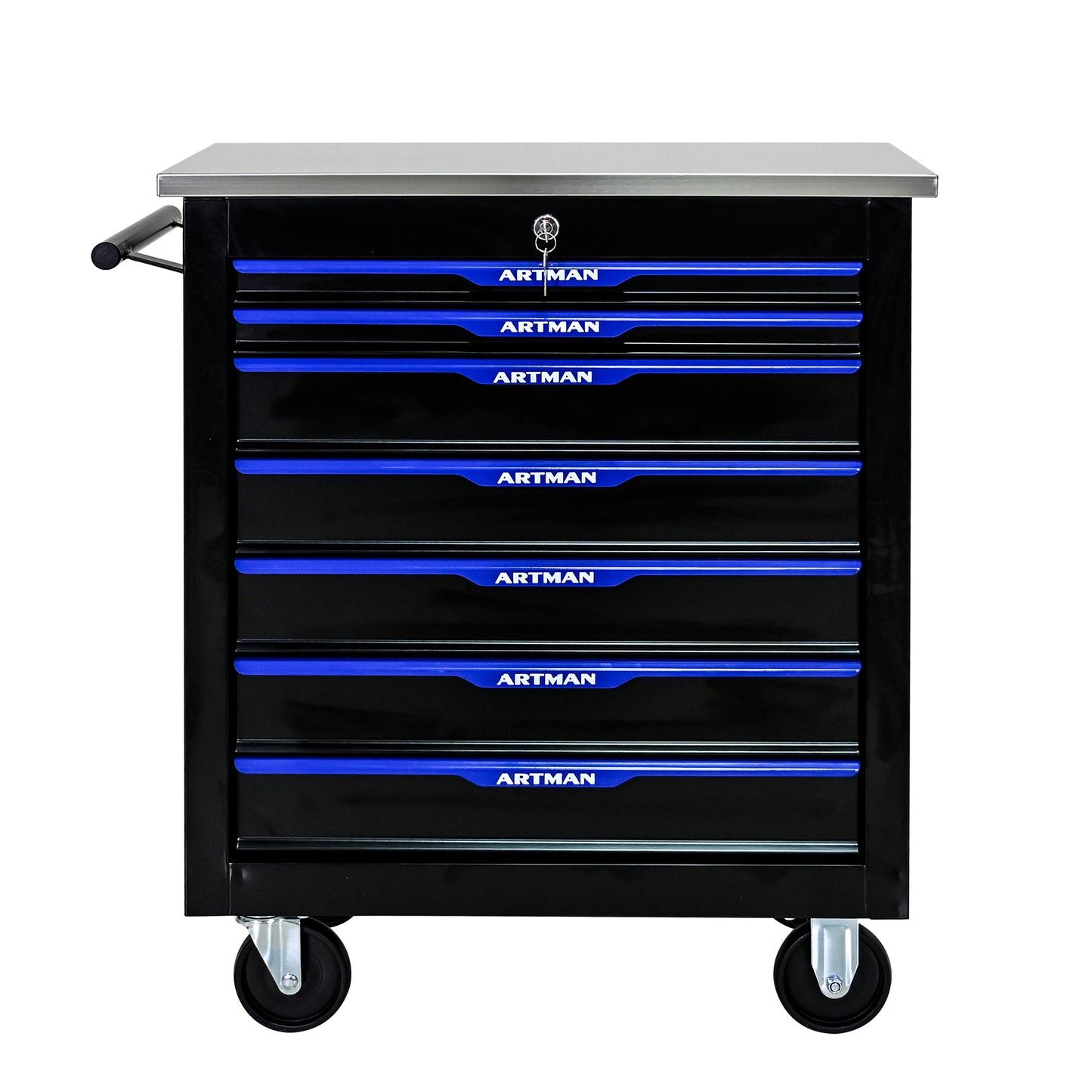 7 DRAWERS MULTIFUNCTIONAL TOOL CART WITH WHEELS-BLACK&BLUE image 1