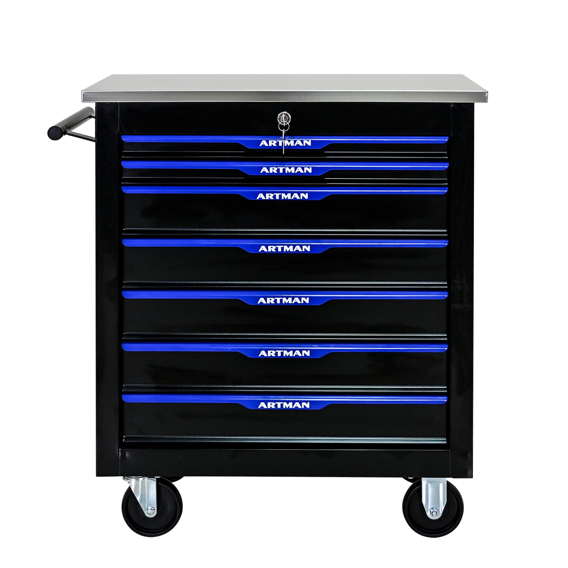 7 DRAWERS MULTIFUNCTIONAL TOOL CART WITH WHEELS-BLACK&BLUE image 1