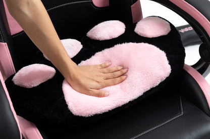 Cute Cat Gaming Chair with Paw Lumbar Cushion, PC Video Gamer Chair for Girl Teen Woman (Black) image 2