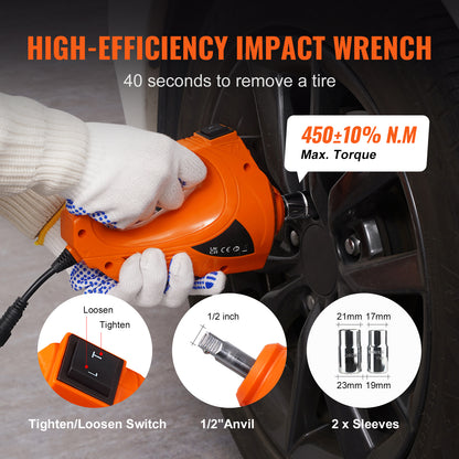 Electric Car Jack, 3 Tons /6600 lbs Scissor Jack with Electric Impact Wrench, 12V Car Jack with Double Saddles with Remote Control, Portable Car Jack Lifting for Sedan, SUV, Truck Tire Change image 6