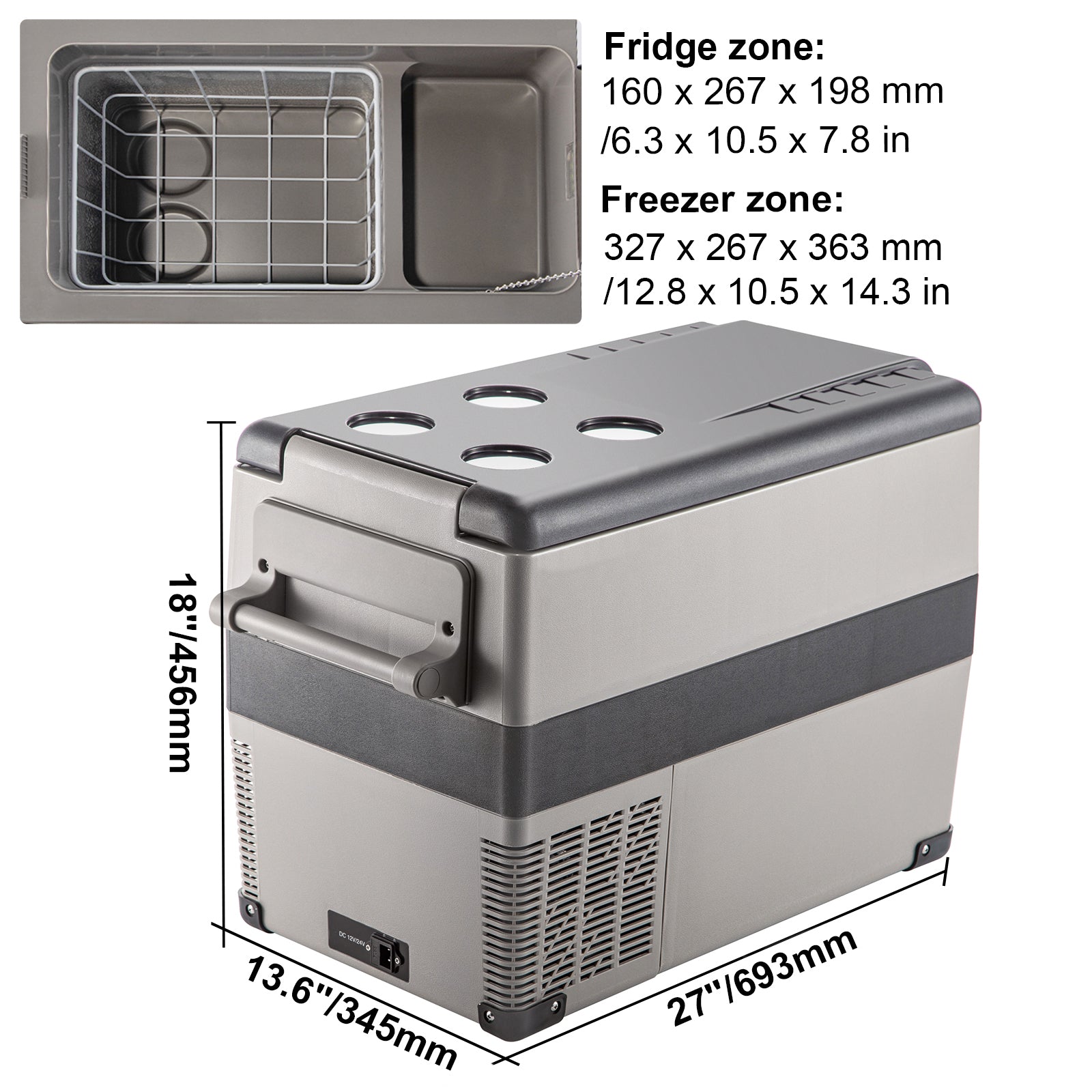 12 Volt Refrigerator, 48 Quart (45L) Fast Cooling Portable Freezer with App Control (-4℉~68℉), Car Fridge with 12/24v DC & 110-240v AC for Travel, Truck, Camping and Home Use, Black image 8