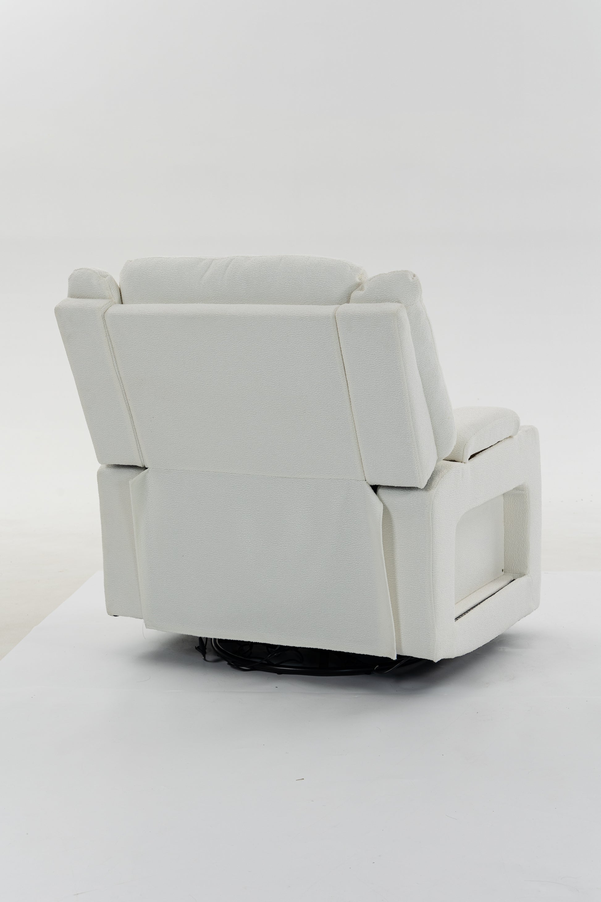 Extra Wide Power Recliner Chair 270° Swivel with Heat Massage - USB & Type C Charging Port - Velvet Swivel Reclining Chair for Living Room Bedroom Office image 7
