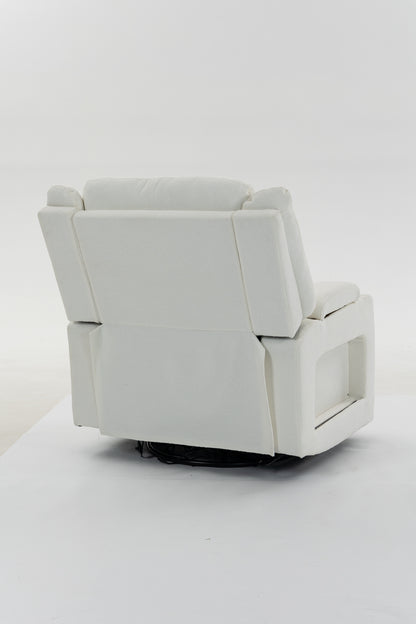 Extra Wide Power Recliner Chair 270° Swivel with Heat Massage - USB & Type C Charging Port - Velvet Swivel Reclining Chair for Living Room Bedroom Office image 7