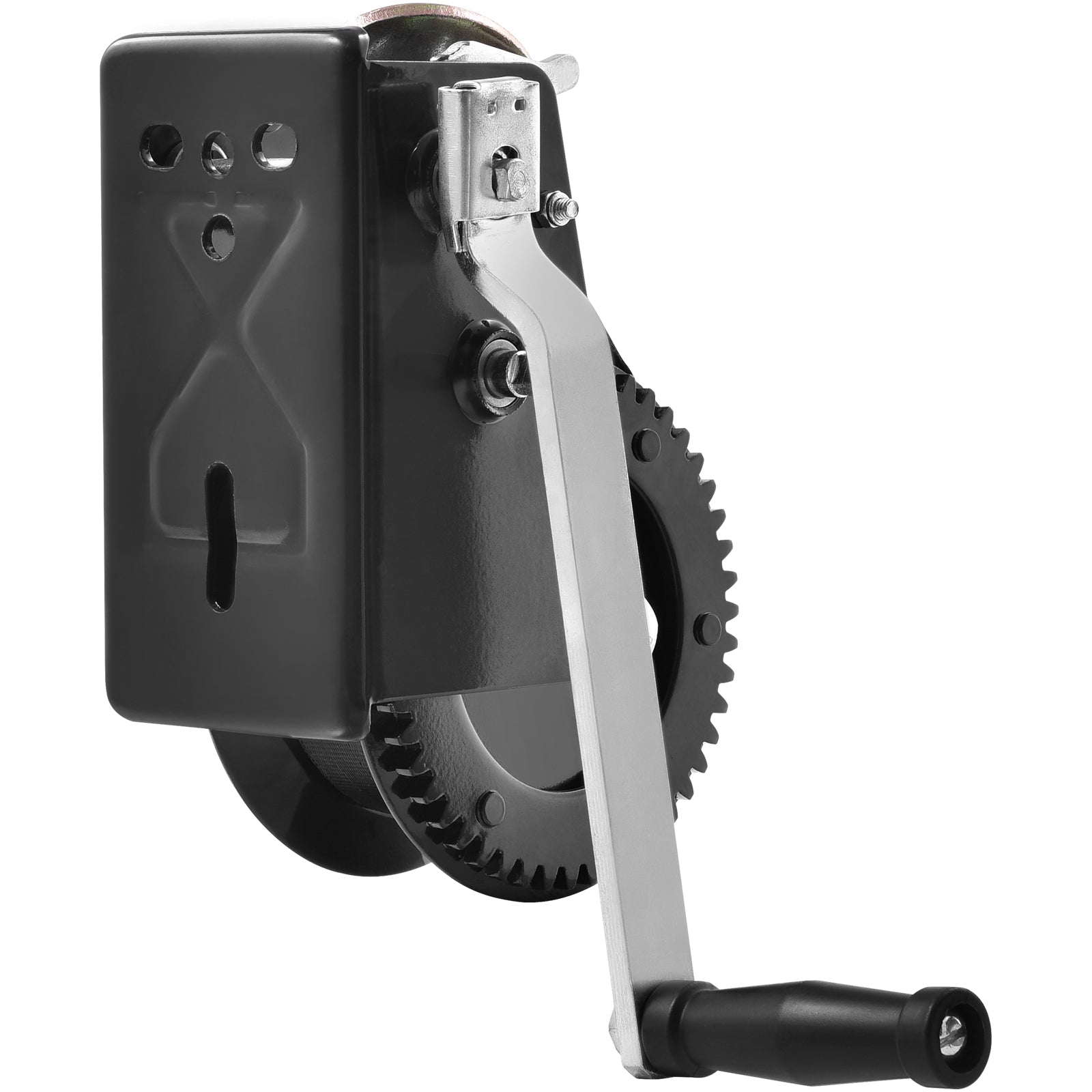 Hand Winch, 3500 lbs Pulling Capacity, Boat Trailer Winch Heavy Duty Rope Crank with 33 ft Polyester Strap and Two-Way Ratchet, Manual Operated Hand Crank Winch for Trailer, Boat or ATV Towing image 2