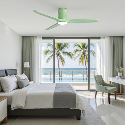 52-inch ceiling fan with light, solid wood blades, Dimmable Light with Memory Function, DC motor, Quiet operation image 3