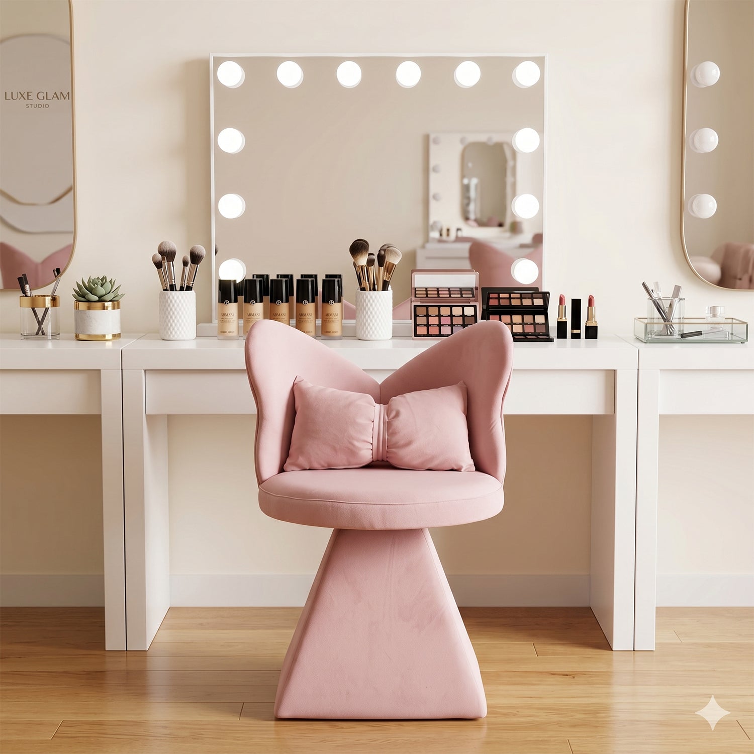 Vanity Chair with Butterfly Back,Swivel Accent Chair Dining Chairs,Makeup Stool for Bedroom Dressing Table,Suitable for Living Room,Dining Room,Study,Recreational Areas (PINK) image 5