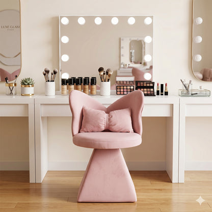 Vanity Chair with Butterfly Back,Swivel Accent Chair Dining Chairs,Makeup Stool for Bedroom Dressing Table,Suitable for Living Room,Dining Room,Study,Recreational Areas (PINK) image 5